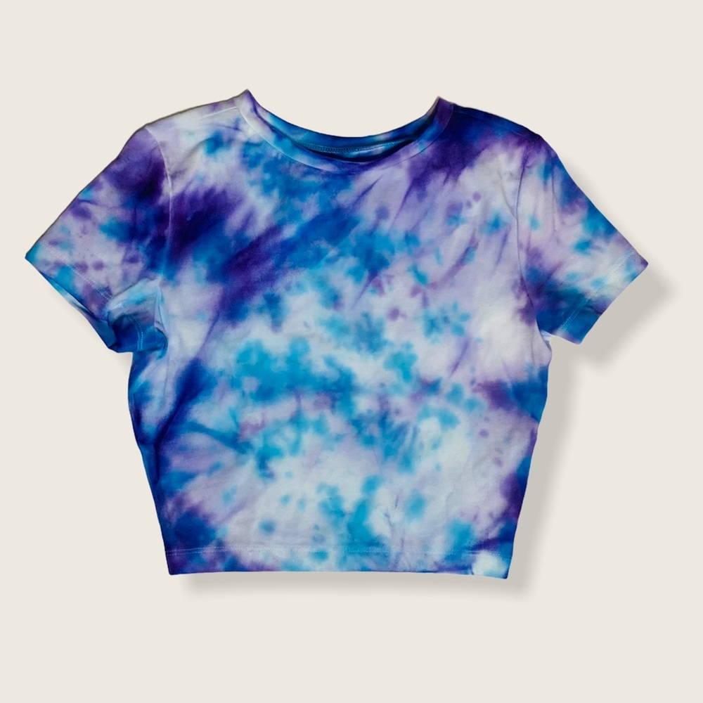 Purple-Blue Tye Dye Crop Top